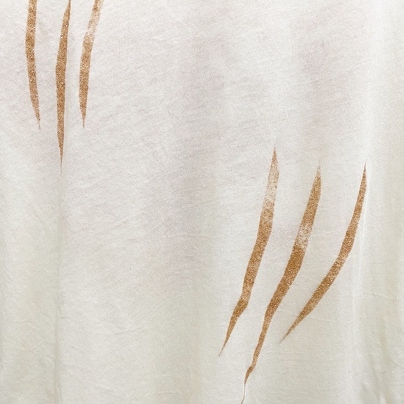 Wildfox Baby Cheetah and Claw Sparkle Tee Sheer Off White XS - Picture 6 of 13